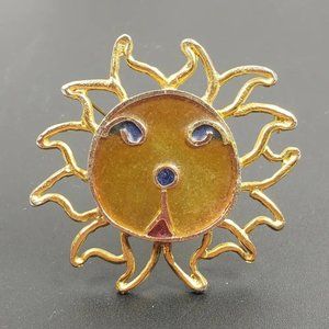 Leo House Of Joy Plique-à-jour Lion Brooch Signed 1960's Vintage